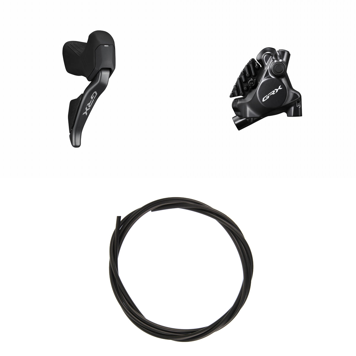 Kit Freno Disco Hidráulico Shimano GRX BR-RX820/ST-RX825 Trasero/Derecho Resina Aletas Sin Adaptador Latiguillo 1700mm Negro #2