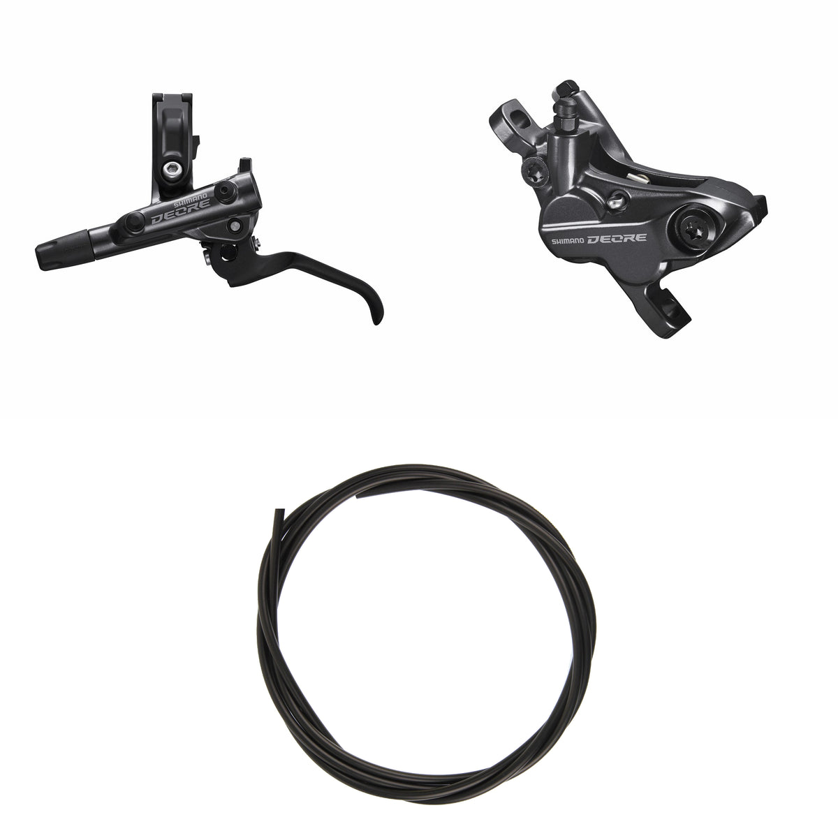 Kit Freno Disco Hidráulico Shimano Deore BR-M6120/BL-M6100 Delantero/Izquierdo Resina Sin Aletas/Adaptador Latiguillo 1000mm Negro #2